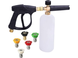 Pistola de espuma de alta presión, ajustable de 1 litro, lanza de espuma de nieve rápida de 1/4, dispensador de jabón, botella con 5 Rosewell