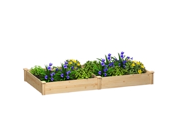 VPMKP - Macetero Outsunny con ruedas, sistema de riego, metal y madera, 70x35x30 cm, abeto carbonizado | S/MARCA
