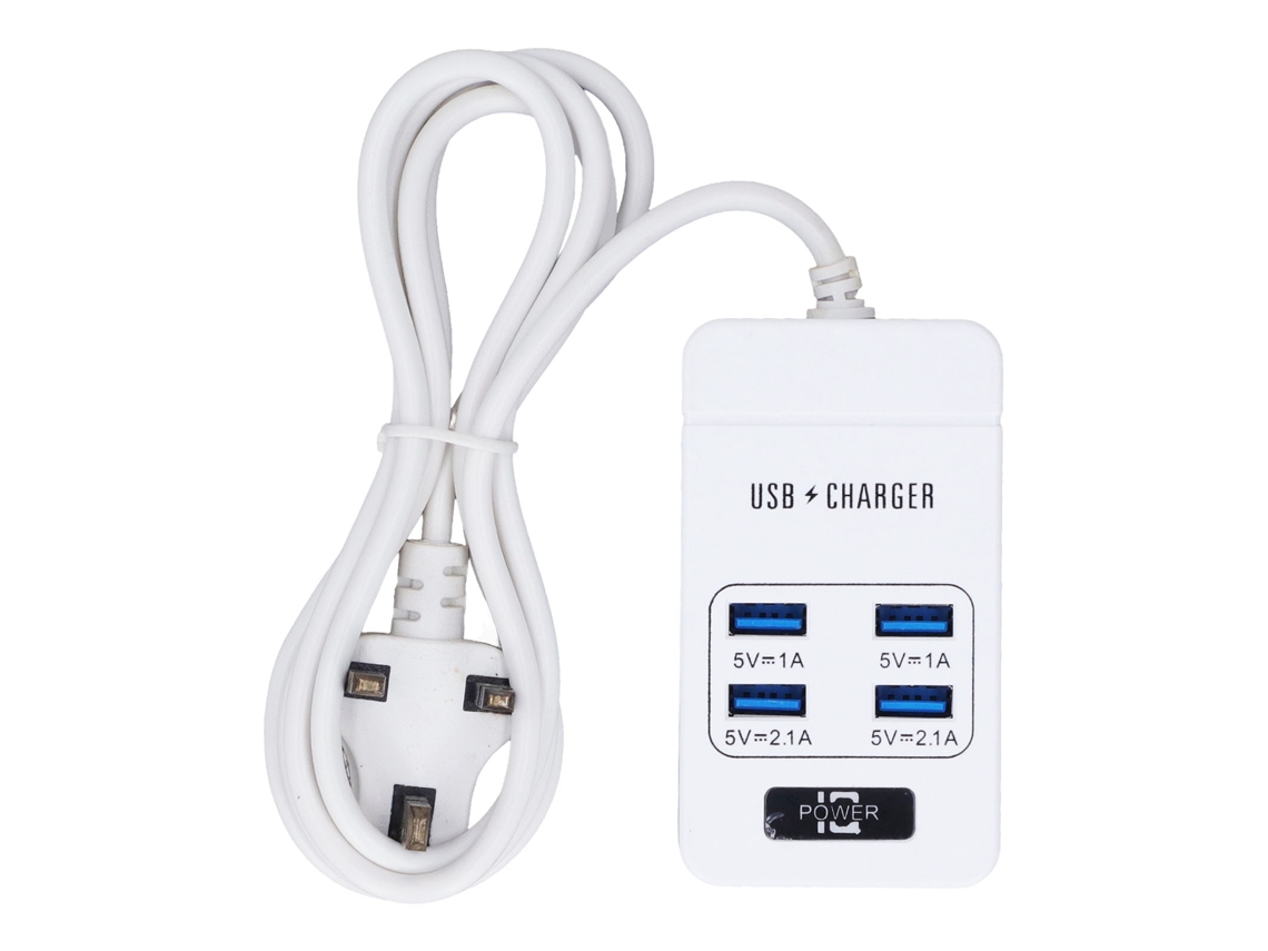 Enchufe Usb Inteligente De Carga Rápida Multifuncional Portátil Blanco Pequeño