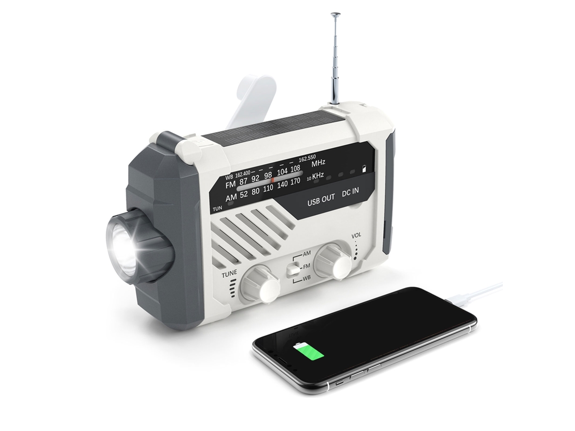 2026-linterna Solar Usb Con Manivela Radio Am/fm Wb Sirena De Emergencia Cargador Sos Para Teléfonos