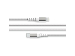 FORCE POWER Cable USB C/Lightning Reforzado 3m - 3A Blanco