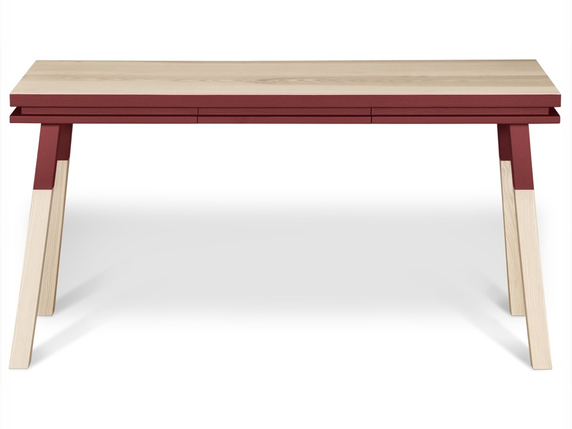 Escritorio MON PETIT MEUBLE FRANÇAIS Rectangular de Madera Maciza Con 1 Cajón 140 cm