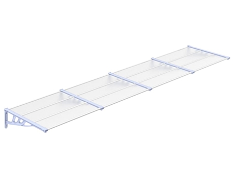 Toldo VIDAXL Marquesina de puerta (396x90 cm - Policarbonato - Gris y Transparente)