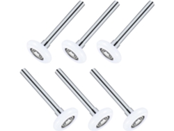 Juego De 6 Rodillos De Nailon Blanco Para Garaje De 45x120 Mm Con 6 Puertas De 45x120 Mm.