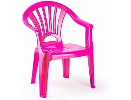 Silla Infantil para niños y niñas apilables para Interior y Exterior de plástico, Ideal para jardín, terraza (Rosa) COSHANO