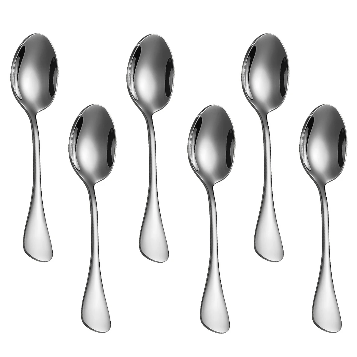 (plata) Un Juego De 6 Cucharas De Café De Acero Inoxidable, Cucharas De Postre Y Cucharas De Té, Además De Mini Cucharas Doradas.