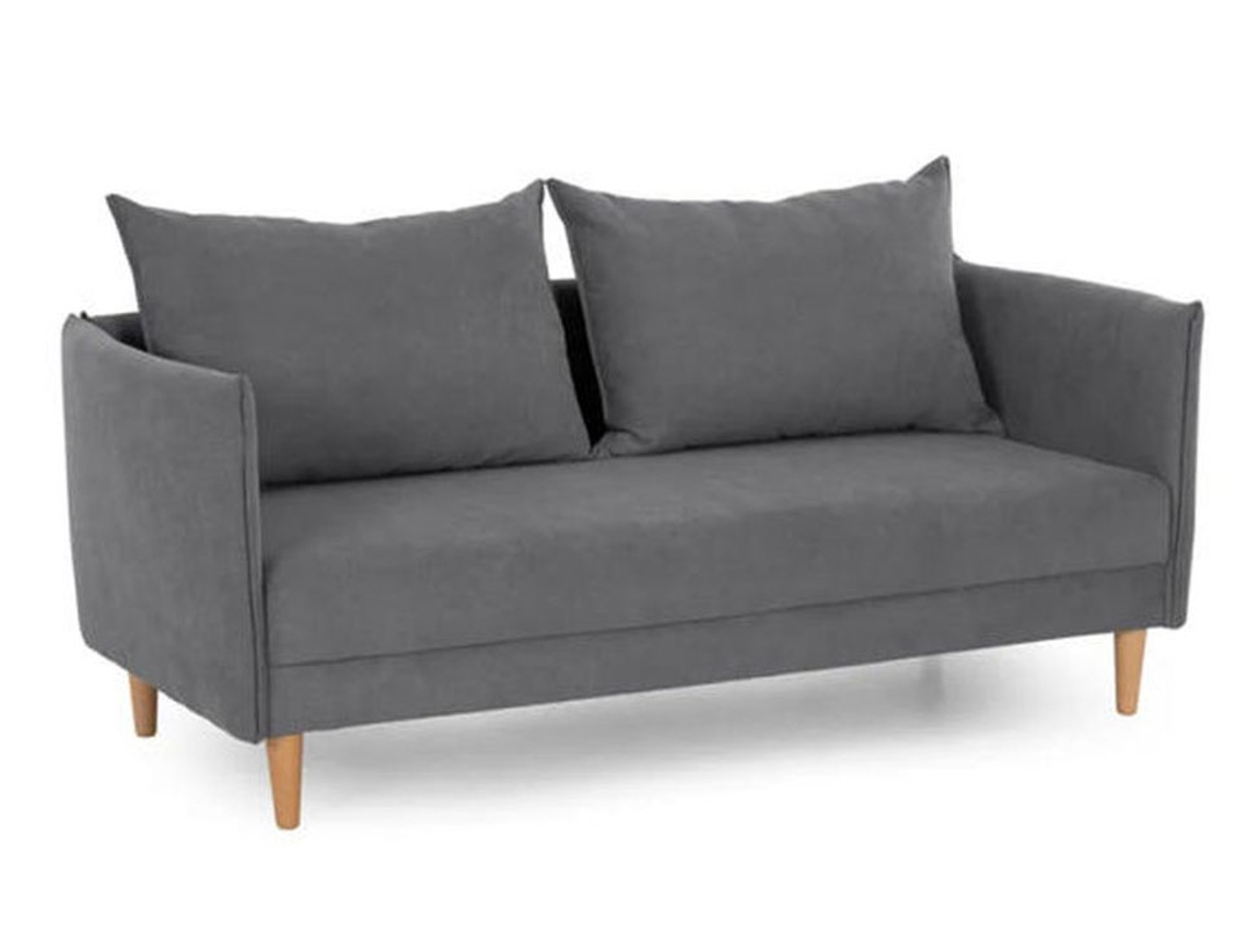 Sofá 3 Plazas BUDWING Melanie Gris Oscuro (187 x 62 x 93 cm)