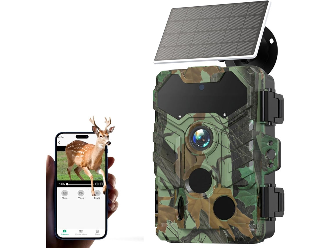 Cámaras de rastreo inalámbricas Jytgalx de 32 MP con wifi, visión nocturna, detección de movimiento, impermeables y tarjeta SIM integrada (verde)