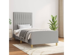 Estructura De Cama Sin Colchón Tela Gris Claro 80x200 Cm