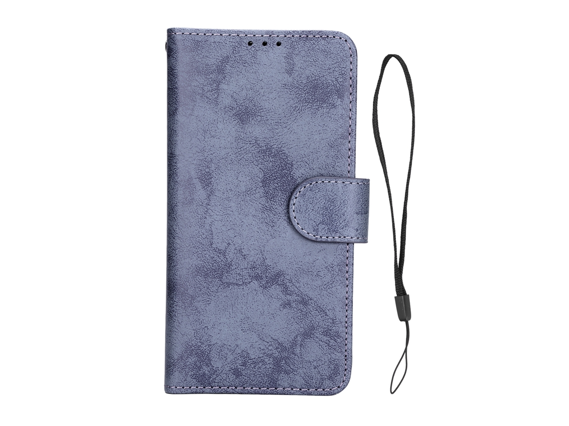 Capa Celular 2 Em 1 Dobrável Carteira Magnética Removível Resistente A Impactos Com Suporte Dark Blue