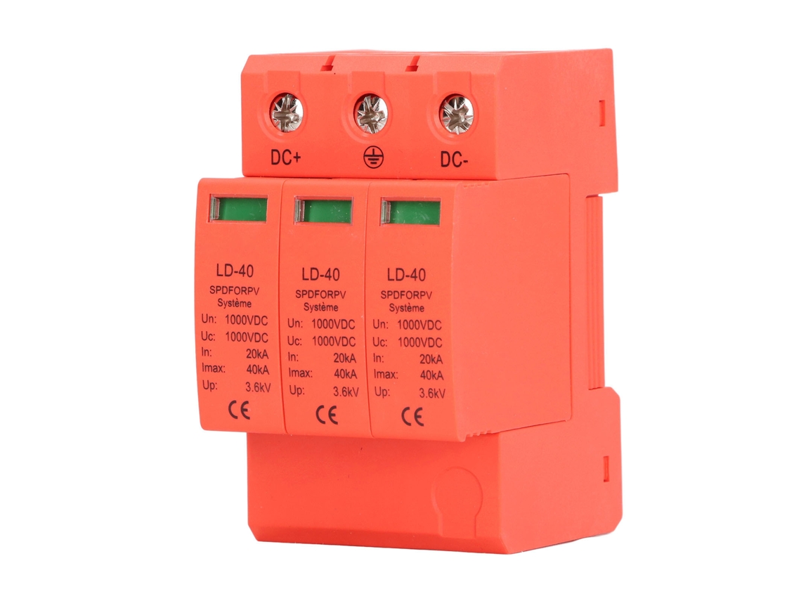 Protector De Sobrecarga Dc 3p Protector De Rayos Fotovoltaico 20-40ka 1000vdc
