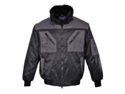 Cazadora Pilot Bicolor: Desmontable, Impermeable Y Calido. Negro Gris / Xxl