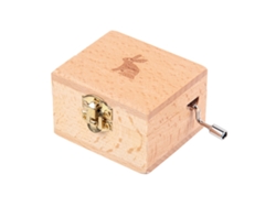 Bonita Cajita De Música Manual De Madera Con Un Diseño Único Para Niños, Niñas Y Conejos.