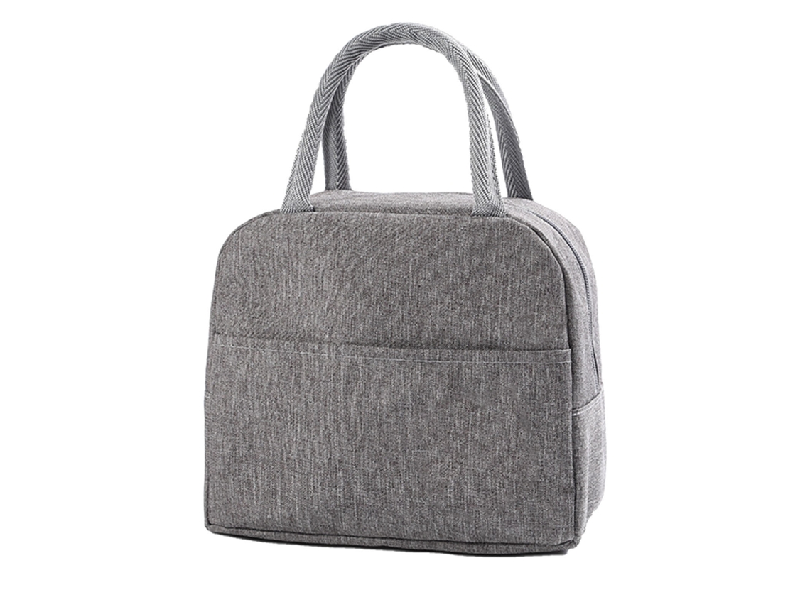 Bolsa Térmica Reutilizable Para El Almuerzo Con Asa, Gran Capacidad, Impermeable, Color Gris Oxford.