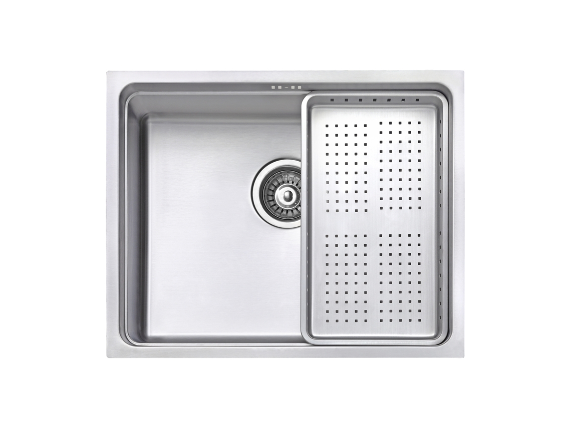Fregadero De Cocina Un Seno Jassferry, De Acero Inoxidable 54x44 Cm Con Escurreplatos