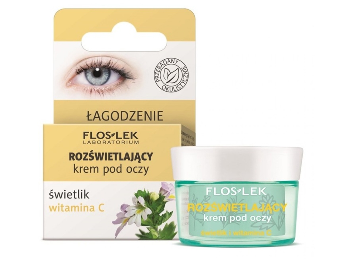 Crema iluminadora para ojos Flos Lek con manzanilla y vitamina C 15 ml Floslek