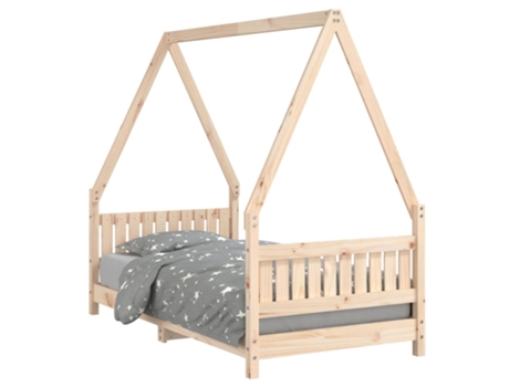 Estructura De Cama Infantil VIDAXL Marrón Madera (80x160 cm)