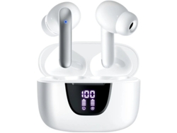 Auriculares Sem Fios Tempo Reprodução Horas Led Yizhood Bluetooth Blanco