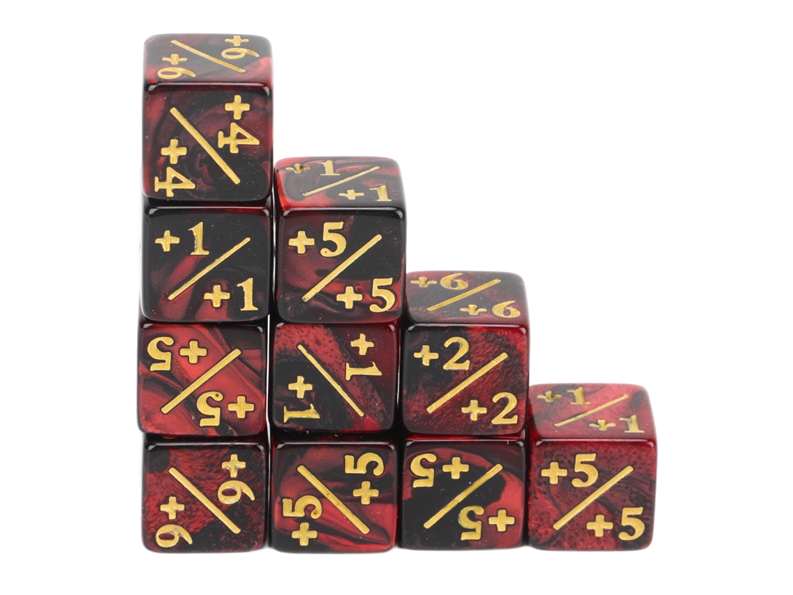 2026-10pcs Dados De 6 Caras Operaciones Matemáticas Didácticos Acrílico Bicolor Para Enseñanza De Matemáticas Y Juego Rojo Negro
