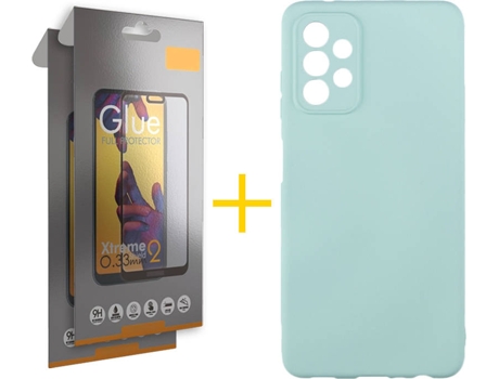 Kit Funda + Protector de Pantalla Samsung A32 5G SKYHE Cristal Templado 5239 Verde