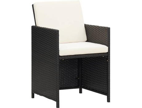 Conjunto 2 Silla Jardin VIDAXL Negro Ratán