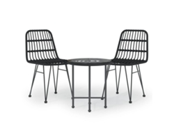 Maison Exclusive - Juego De Comedor De Jardín 3 Piezas Ratán Sintético Negro