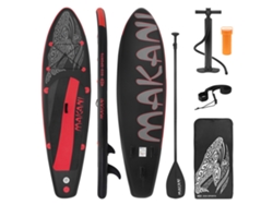 Tabla hinchable de paddle surf SUP Makani ECD 320 x 80 x 15 cm de PVC negro / rojo