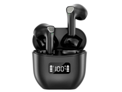 Auriculares Bluetooth MDUG con indicador LED, carga rápida y micrófonos duales.