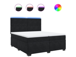 Maison Exclusive - Cama Box Spring Con Colchón Terciopelo Negro 200x200 Cm