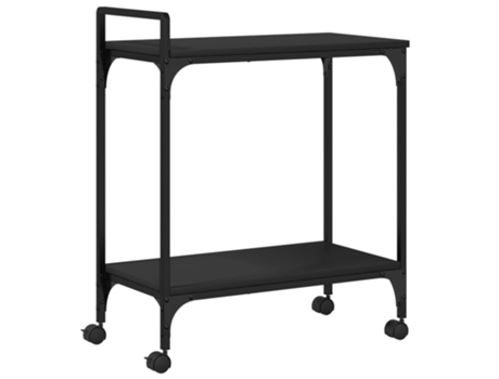 Carrito de cocina de madera de ingeniería negro (60,5x31x72,5 cm)