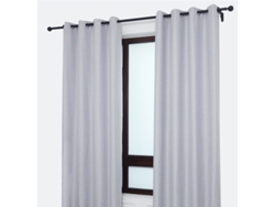 Cortina Fabricada con Tela Fina y Sólida Gris Claro 140 x 260 cm - Individual