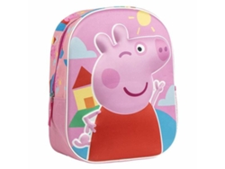 Mochila escolar 3D Peppa Pig rosa (25,0 x 31,0 x 10,0 cm)