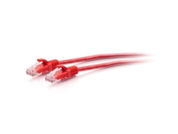 C2G Cable de conexión Ethernet delgado sin apantallar (UTP) con protección antienganche Cat6a de 7,6 m - Rojo