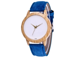 Reloj De Pulsera Casual De Cuarzo Con Correa De Denim Azul Para Hombre Y Mujer