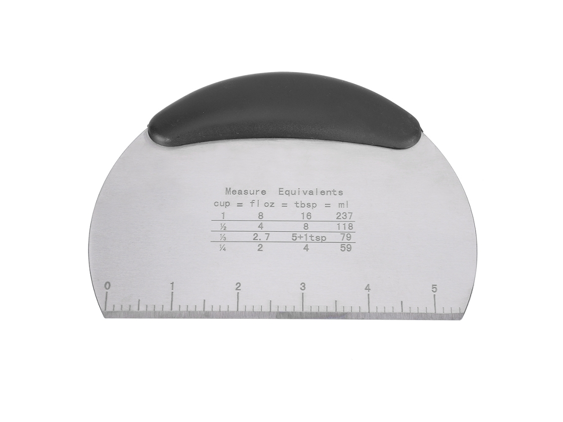 Cortador De Masa De Acero Inoxidable Con Escala Para Pizza, Pasteles Y Repostería - Negro