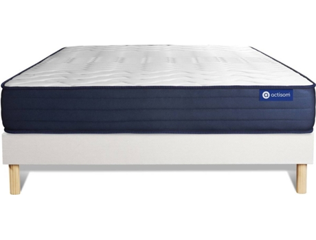 Conjunto de Somier Blanco + Colchón ACTISOM Actimemo Life (150x195 cm - Espuma Viscoelástica)