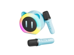 Mini máquina de karaoke portátil con Bluetooth y micrófono dual, sonido potente para fiestas en casa, color azul Yizhood