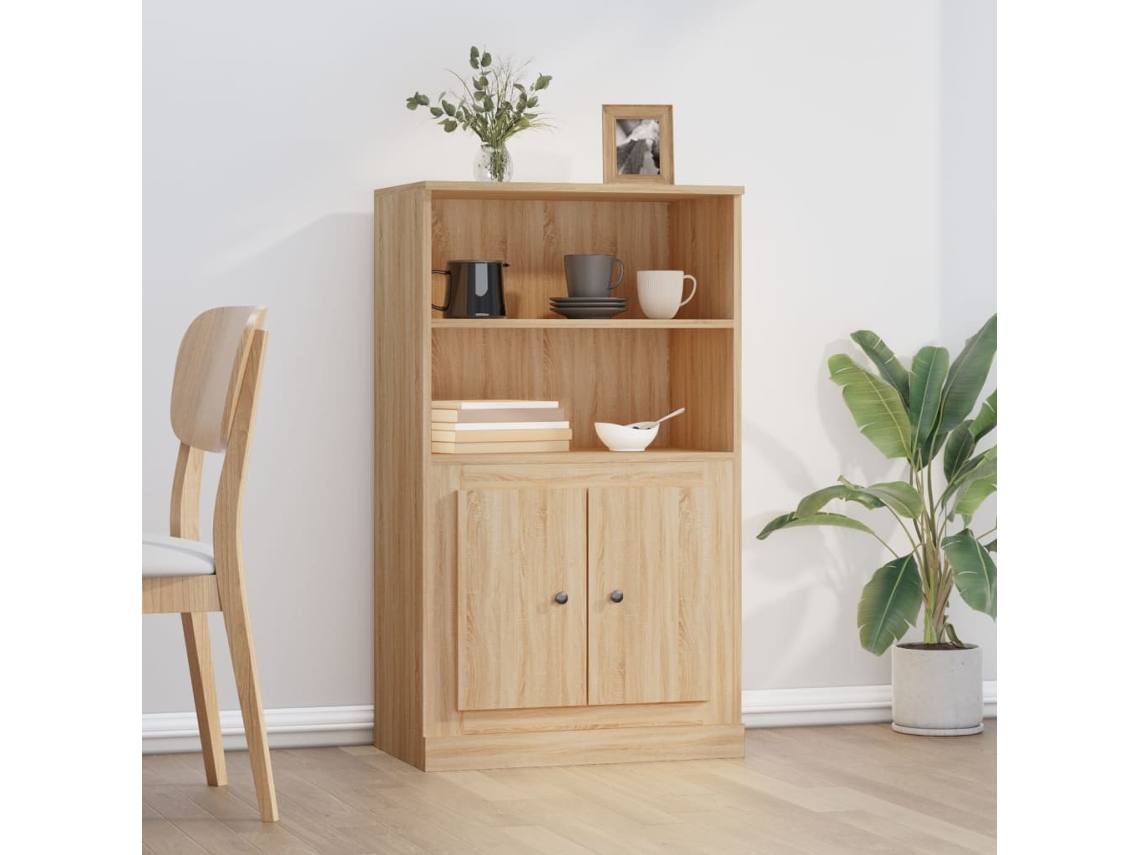 Aparador De Madera Contrachapada Roble Sonoma 60x35,5x103,5 Cm