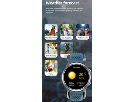 Reloj Inteligente Multifuncional, Pantalla Full Touch IPS HD de 1,3 Pulgadas, 30 Días en Espera, Negro VEANXIN