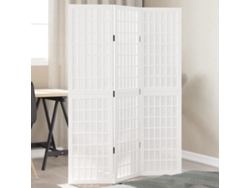 Separador de ambientes | Biombo de privacidad con 3 paneles, madera maciza de paulownia blanca.