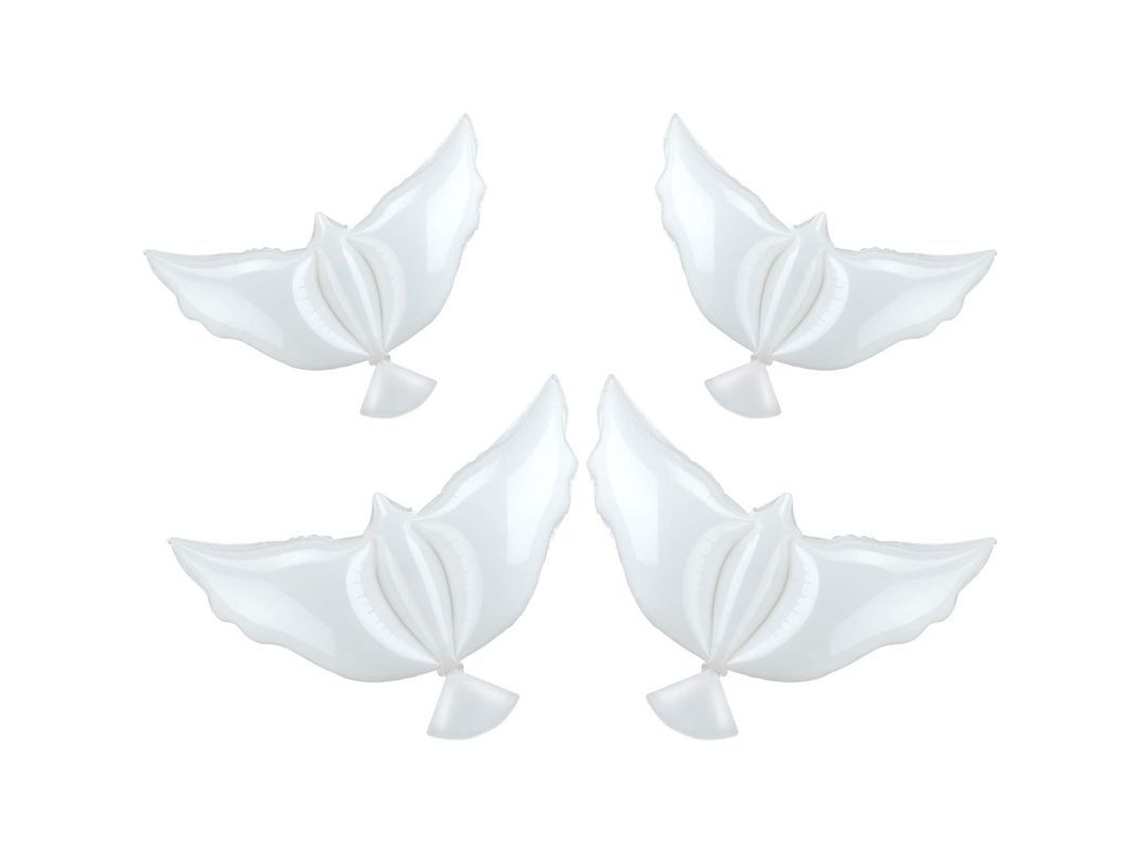 4 Globos Blancos Con Forma De Paloma De La Paz Para Ceremonias Conmemorativas O Fiestas, 105x42cm