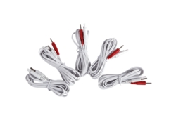 (5 Cables De Electrodos De Masajeador Estimulador Muscular De Dos Agujas Blancas) Instrumento Terapéutico Digital