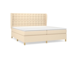 Maison Exclusive - Cama Box Spring Con Colchón Tela Color Crema 200x200 Cm