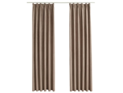 Maison Exclusive - Cortinas Opacas Con Ganchos 2 Piezas Gris Topo 140x225 Cm