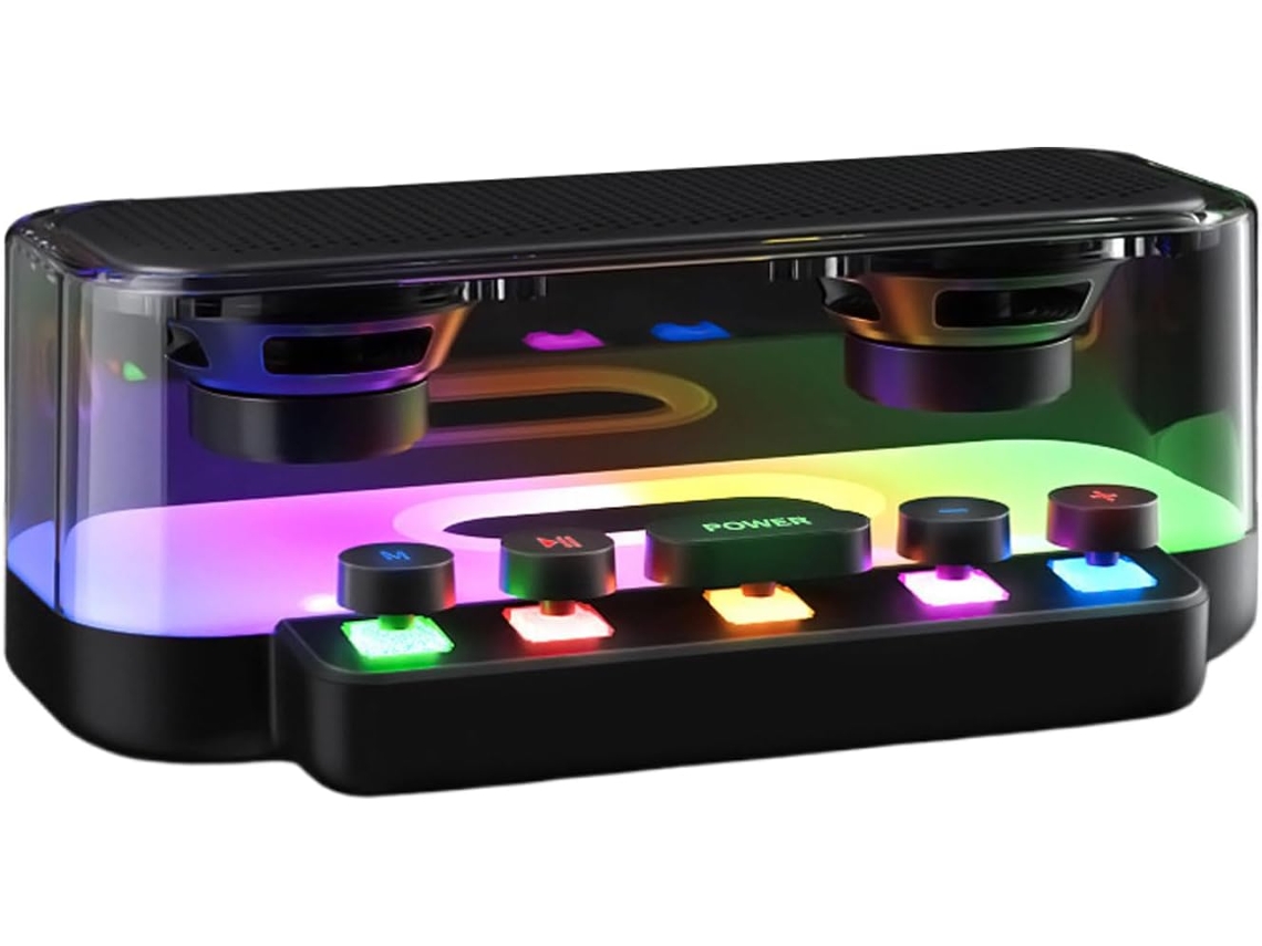 Altavoz Inalámbrico Portátil Estilo Punk Con Reproductor De Música Y Botones Mecánicos.