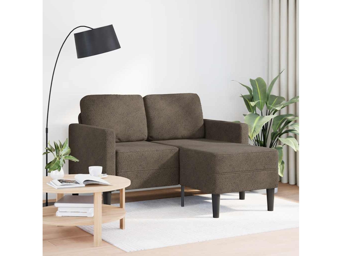 Maison Exclusive - Sofá De 2 Plazas Con Chaise Longue En Forma De L, Gris Oscuro, 125 Cm, Piel Sintética