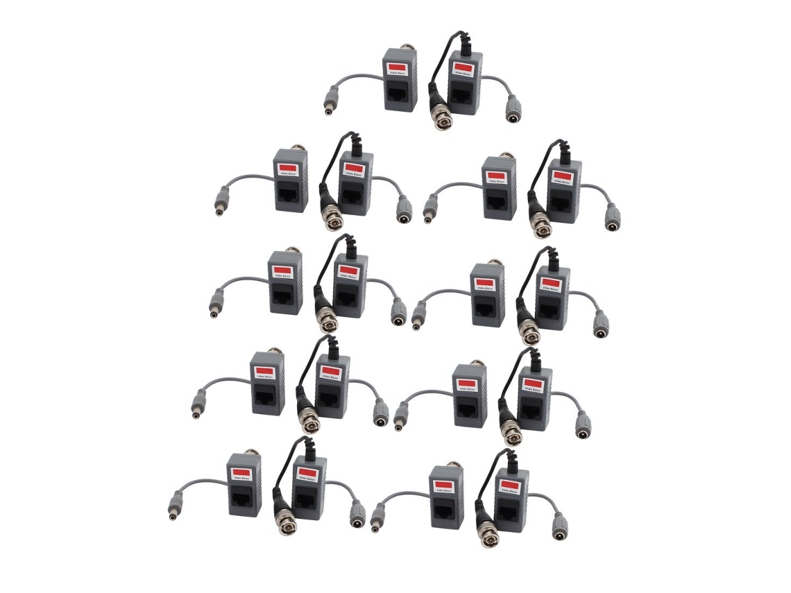 Adaptador de cable coaxial con conector BNC para balun de vídeo pasivo, 9 pares, cámara CCTV, CHABERLU