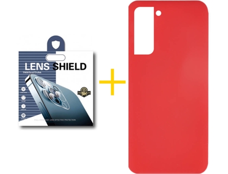 Carcasa + 1 Protector de Cámara para Samsung Galaxy S22 Plus 5G SKYHE Rojo