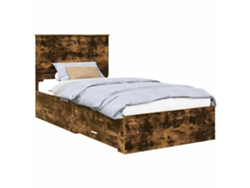 Maison Exclusive - Estructura De Cama Con Cabecera Roble Ahumado 100 X 200 Cm