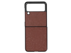 Capa De Couro Para Samsung Galaxy Z Flip 3 Anti-risco E Anti-choque Protetora Marrom
